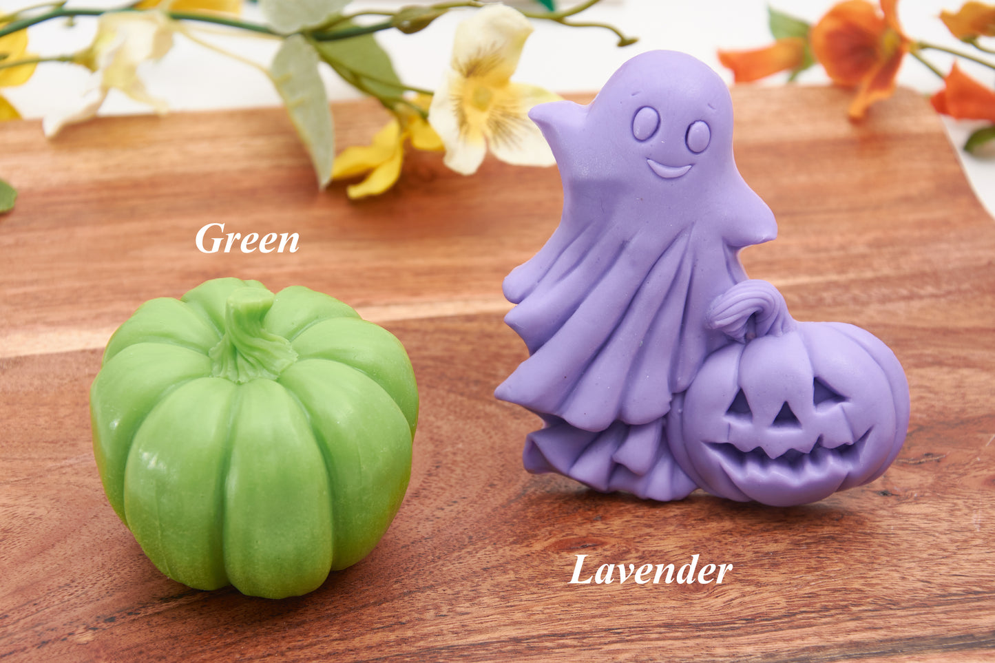 Pumpkin and Ghost - Handmade Halloween Soap Set (2 Pieces)  - Scented Autumn Decor