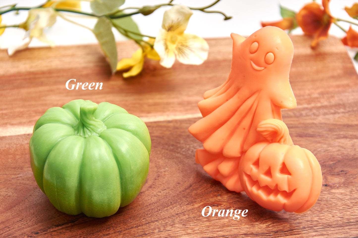 Pumpkin and Ghost - Handmade Halloween Soap Set (2 Pieces)  - Scented Autumn Decor