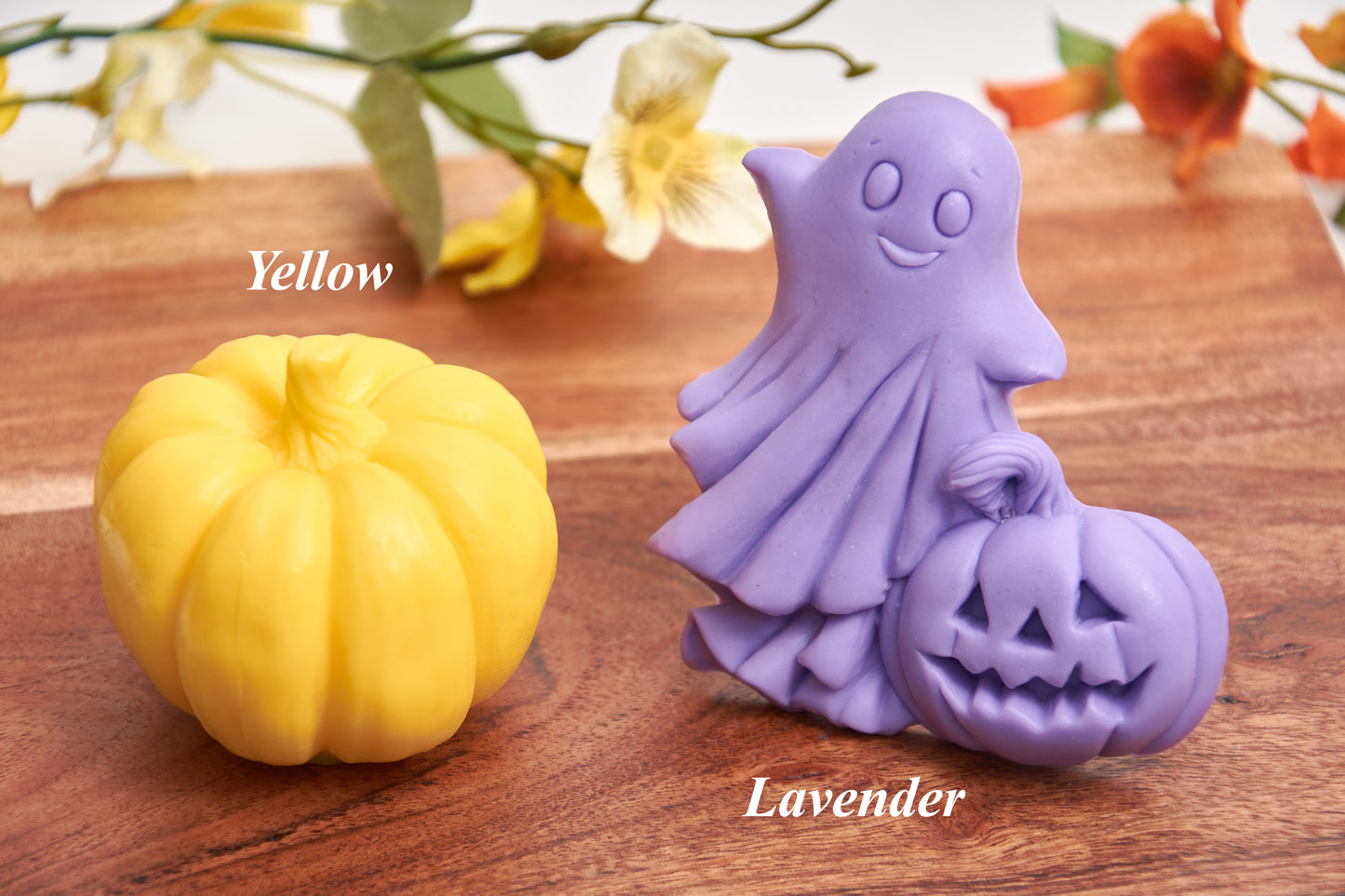 Pumpkin and Ghost - Handmade Halloween Soap Set (2 Pieces)  - Scented Autumn Decor