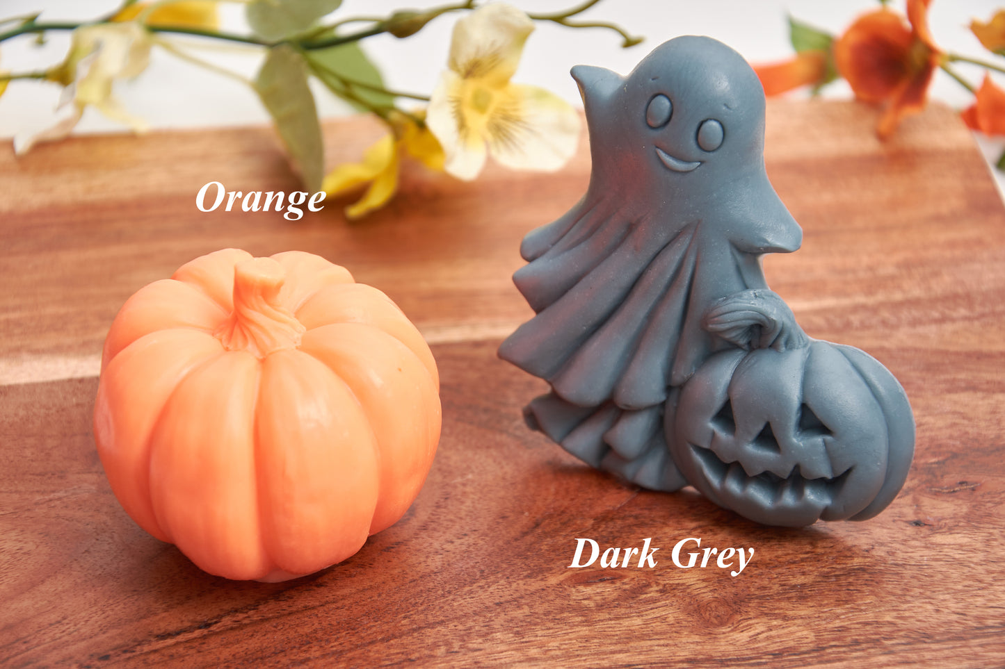 Pumpkin and Ghost - Handmade Halloween Soap Set (2 Pieces)  - Scented Autumn Decor