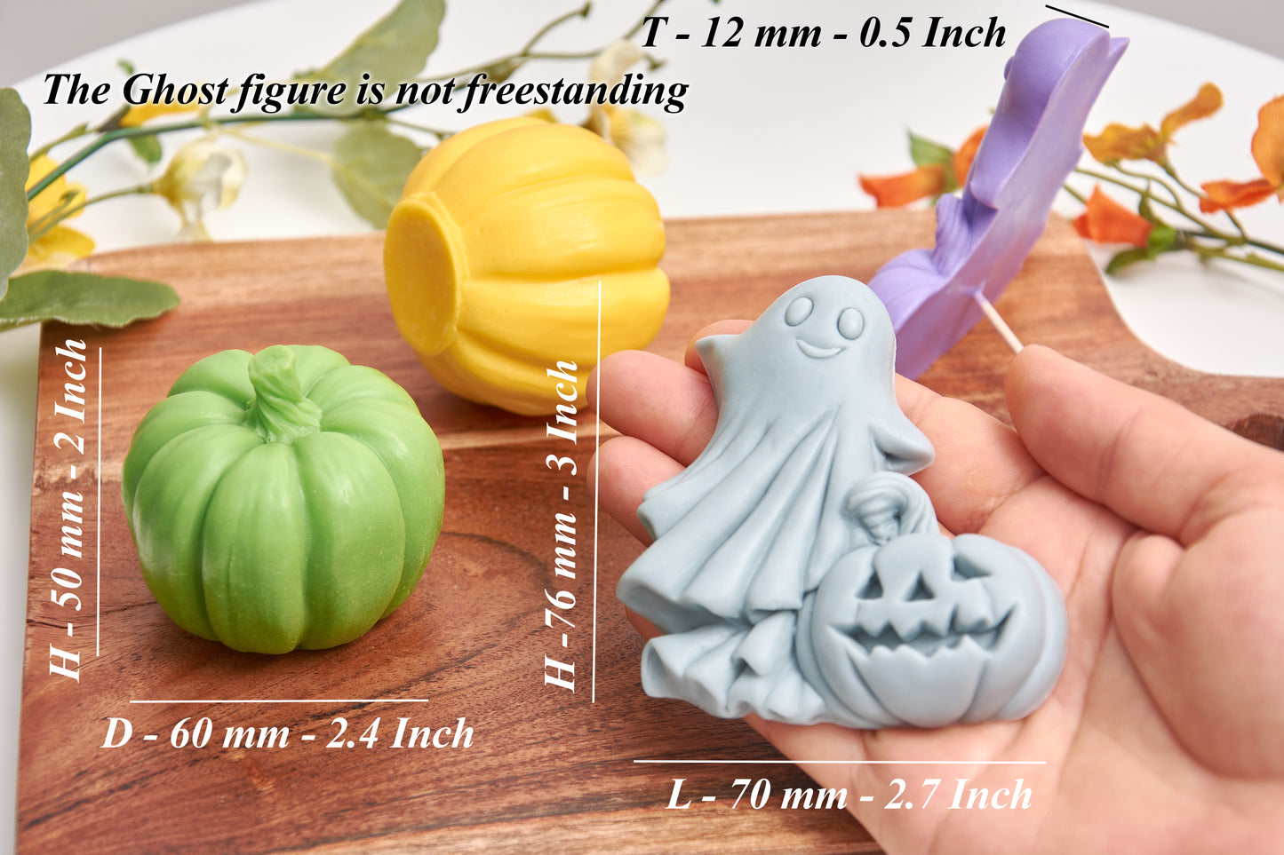 Pumpkin and Ghost - Handmade Halloween Soap Set (2 Pieces)  - Scented Autumn Decor