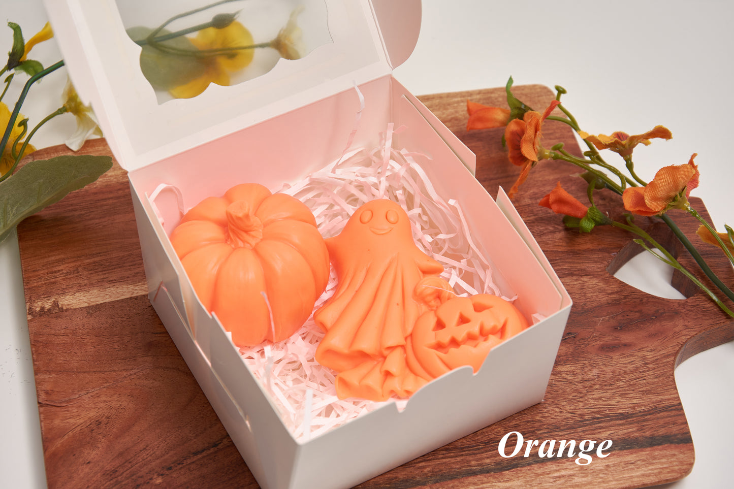 Pumpkin and Ghost - Handmade Halloween Soap Set (2 Pieces)  - Scented Autumn Decor