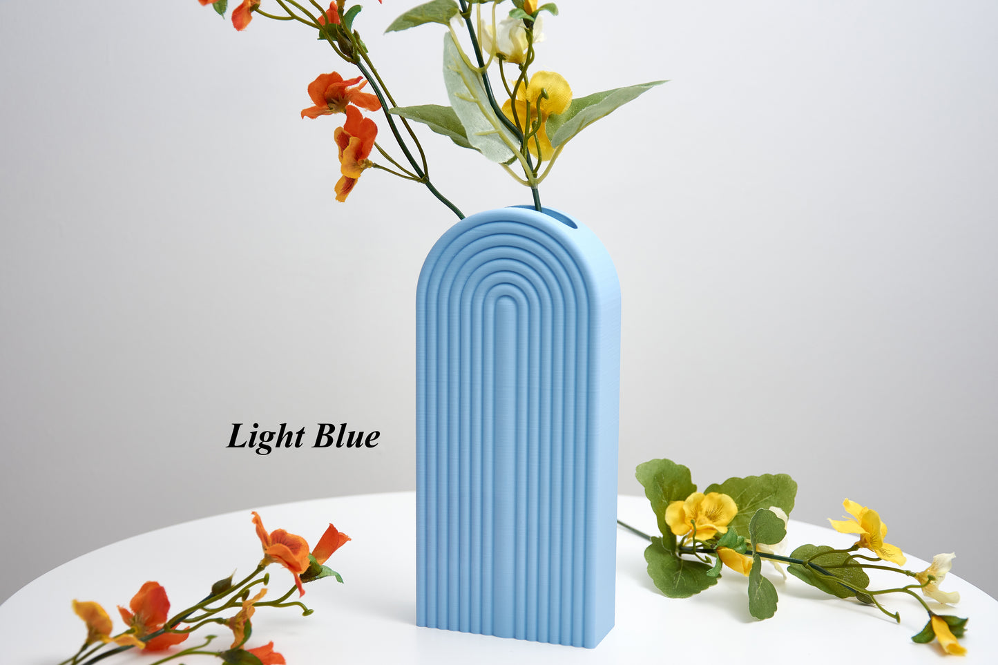 Narrow Rainbow Arch Vase – Modern Minimalist Décor – Eco-Friendly PLA - Designed for Artificial Flowers