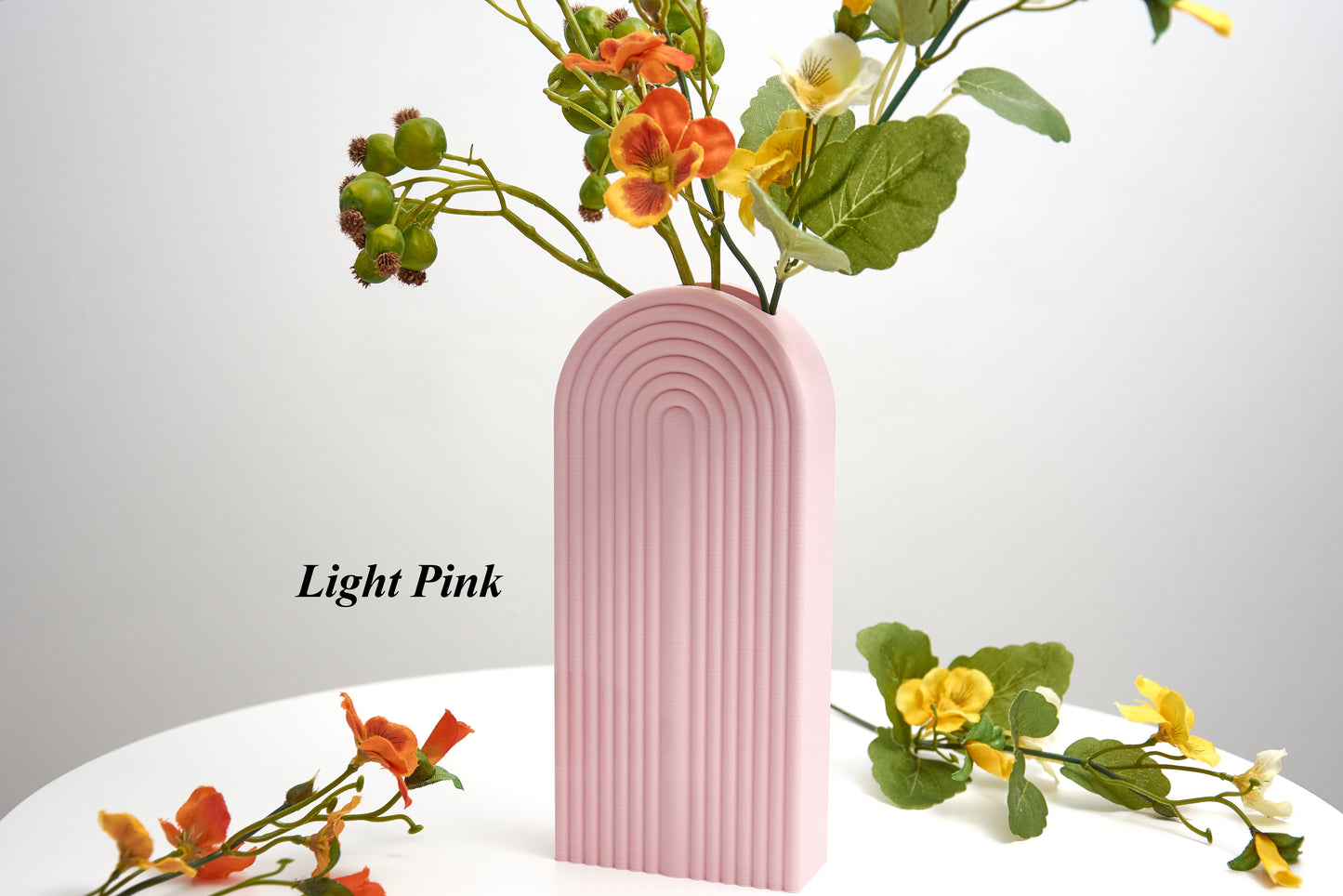 Narrow Rainbow Arch Vase – Modern Minimalist Décor – Eco-Friendly PLA - Designed for Artificial Flowers