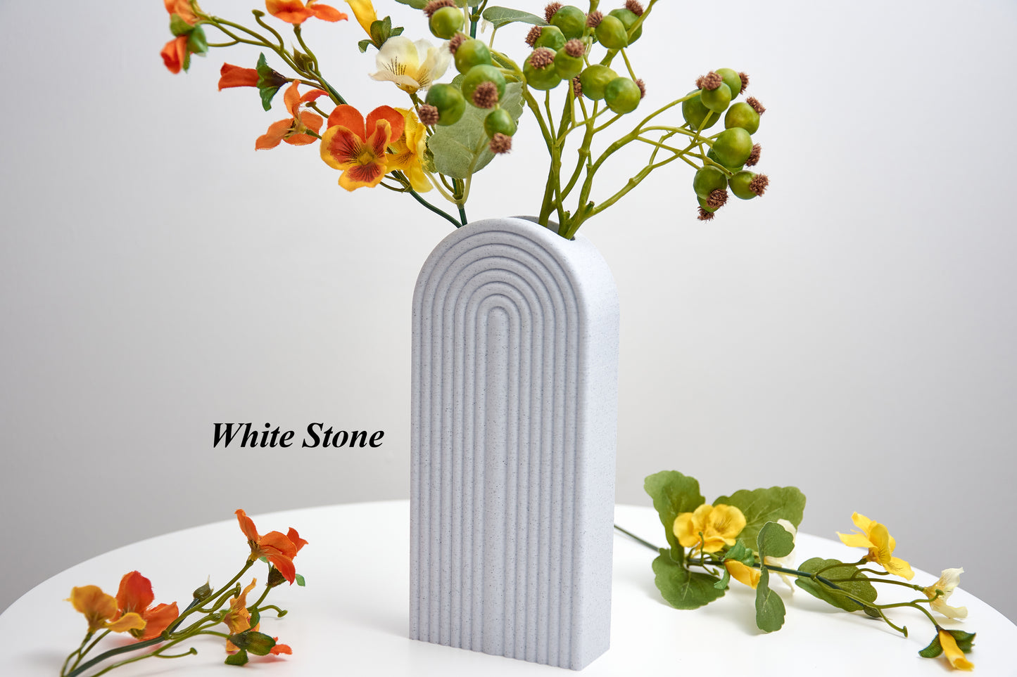 Narrow Rainbow Arch Vase – Modern Minimalist Décor – Eco-Friendly PLA - Designed for Artificial Flowers