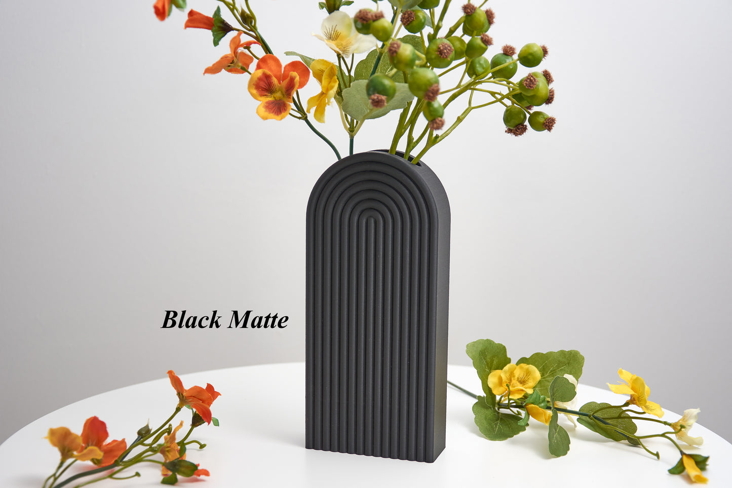 Narrow Rainbow Arch Vase – Modern Minimalist Décor – Eco-Friendly PLA - Designed for Artificial Flowers