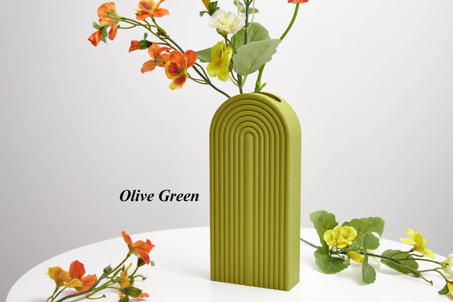 Narrow Rainbow Arch Vase – Modern Minimalist Décor – Eco-Friendly PLA - Designed for Artificial Flowers
