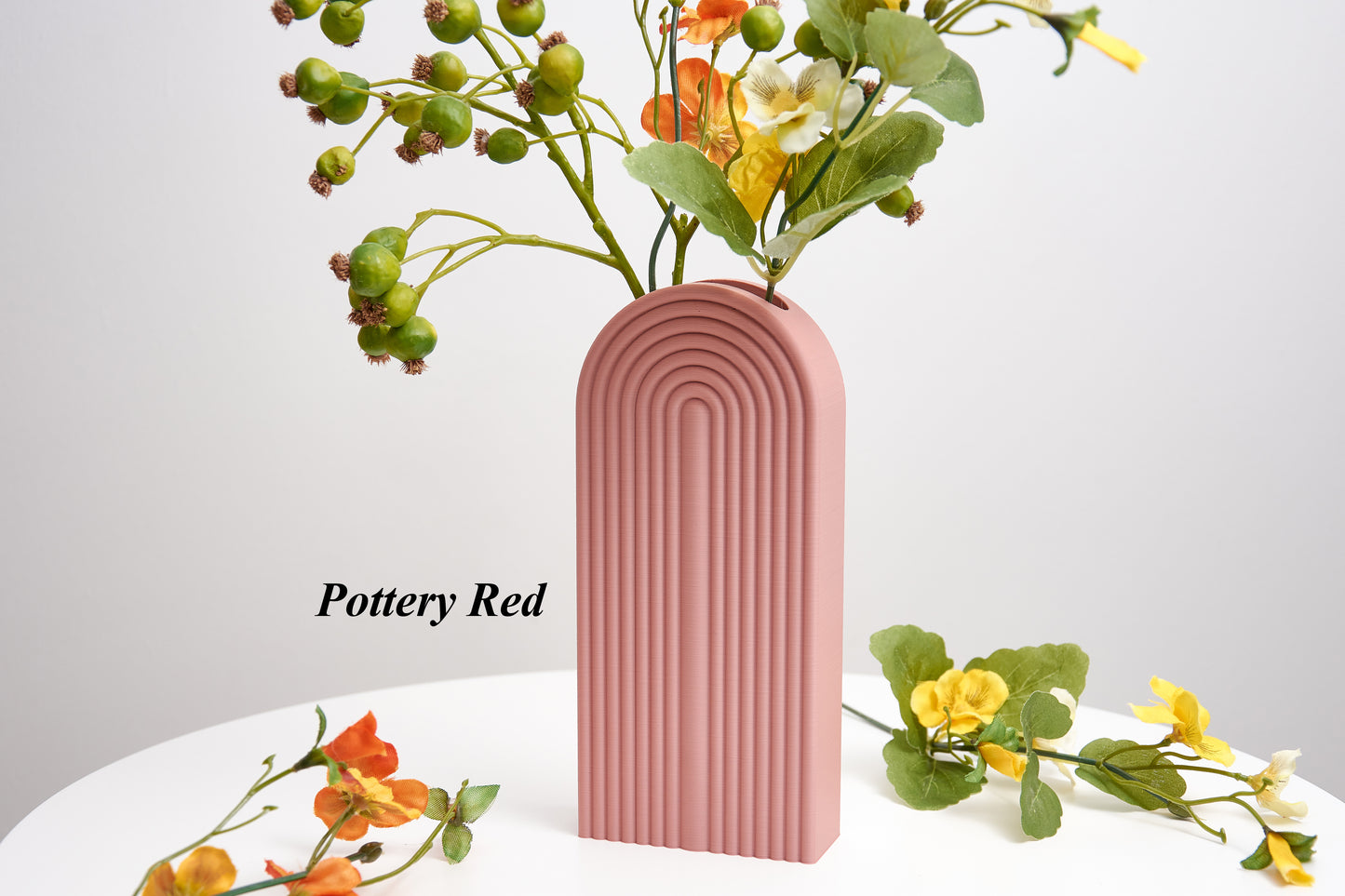 Narrow Rainbow Arch Vase – Modern Minimalist Décor – Eco-Friendly PLA - Designed for Artificial Flowers