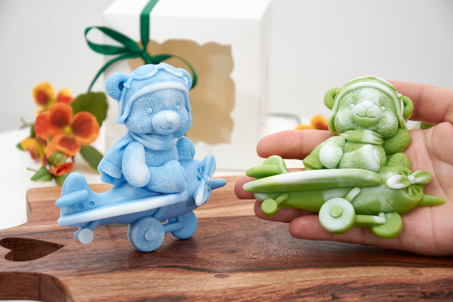 Soap Bar | Artisan Natural Organic Soap with Shea Butter | Sensitive skin Soap | Baby Shower & Baptism Bear Favor in Gift Box