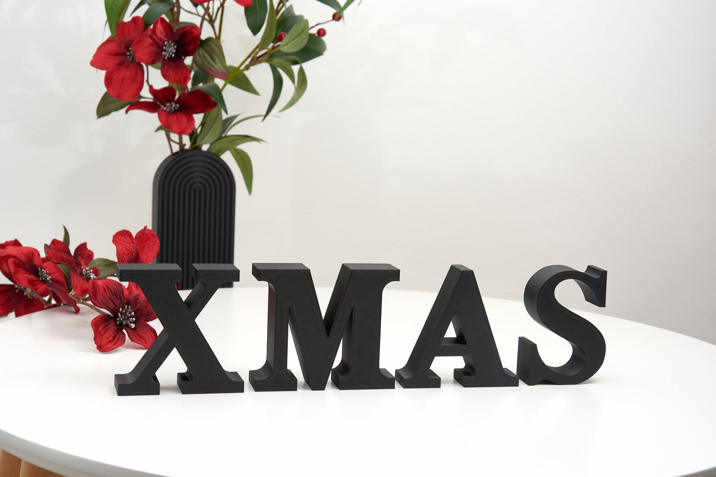XMAS Decorative Letters – Christmas Sign Decor – Freestanding Mantel and Shelf Decorations - 3D Word
