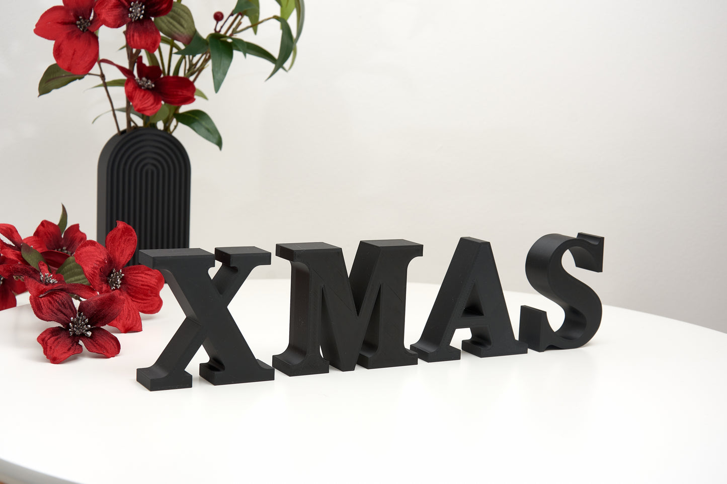 XMAS Decorative Letters – Christmas Sign Decor – Freestanding Mantel and Shelf Decorations - 3D Word