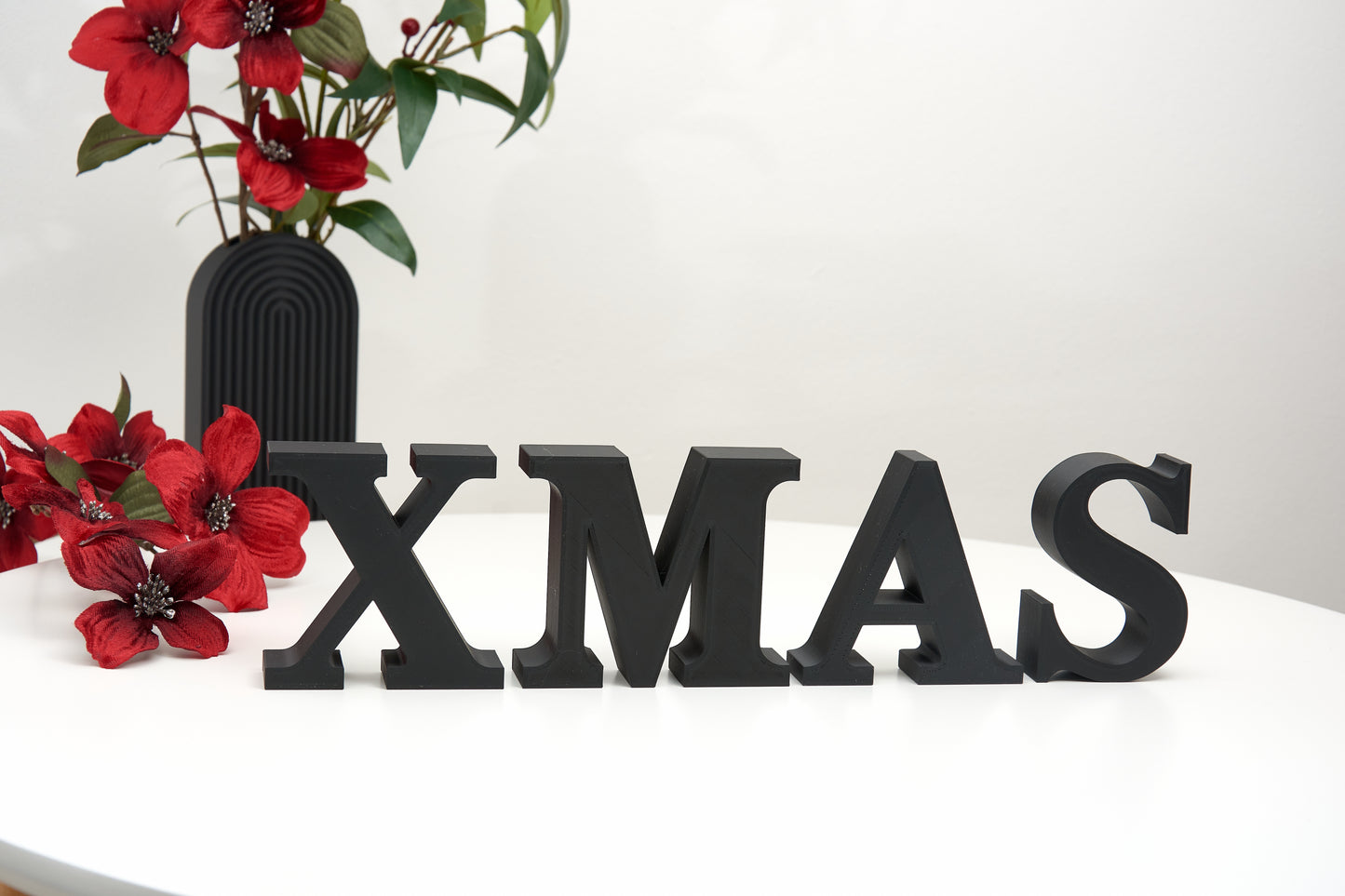 XMAS Decorative Letters – Christmas Sign Decor – Freestanding Mantel and Shelf Decorations - 3D Word