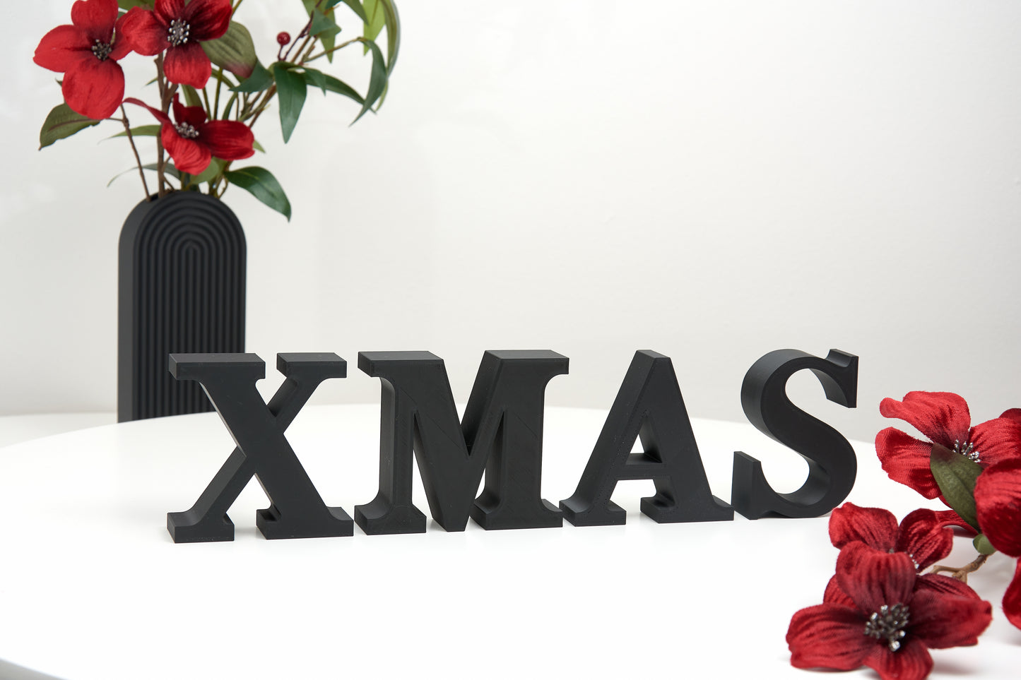 XMAS Decorative Letters – Christmas Sign Decor – Freestanding Mantel and Shelf Decorations - 3D Word
