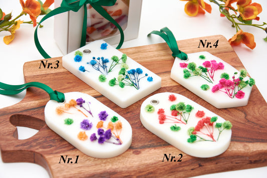 Scented Soy Wax Sachets with Dried Flowers – Hanging Air Fresheners for Wardrobes and Drawers