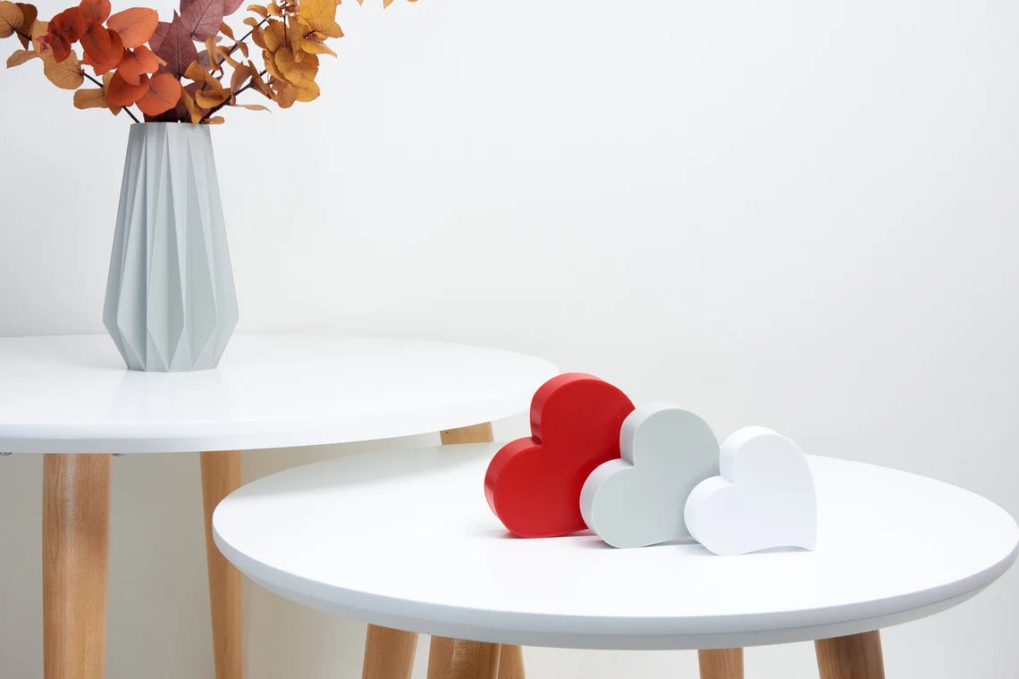 Hearts Set| Hearts Gift for Her| Romantic Hearts Decor| Minimalist Hearts Accent| Whimsical Hearts Decoration|Freestanding Decorative Hearts